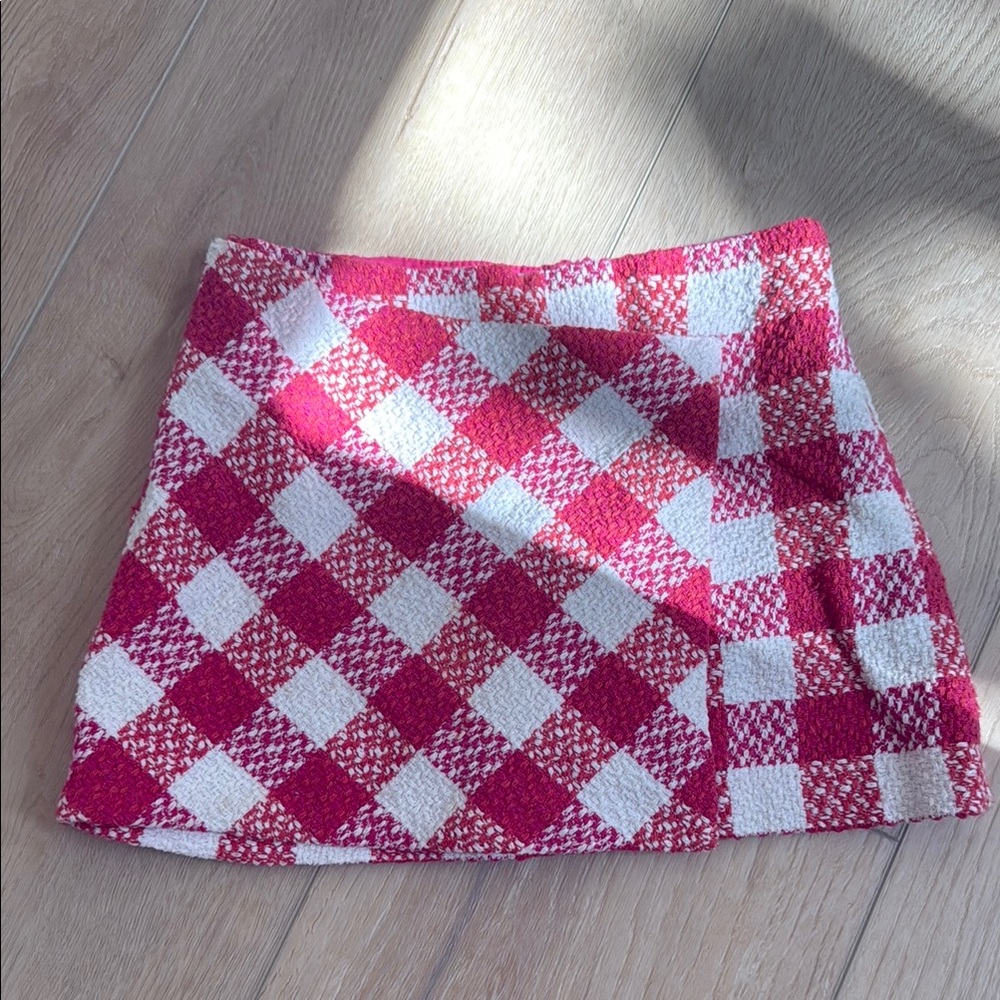 ZARA Skort Tweed Pink Skirt 7
